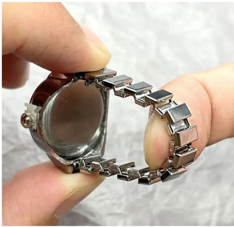 Finger Ring Watch with Adjustable Strap