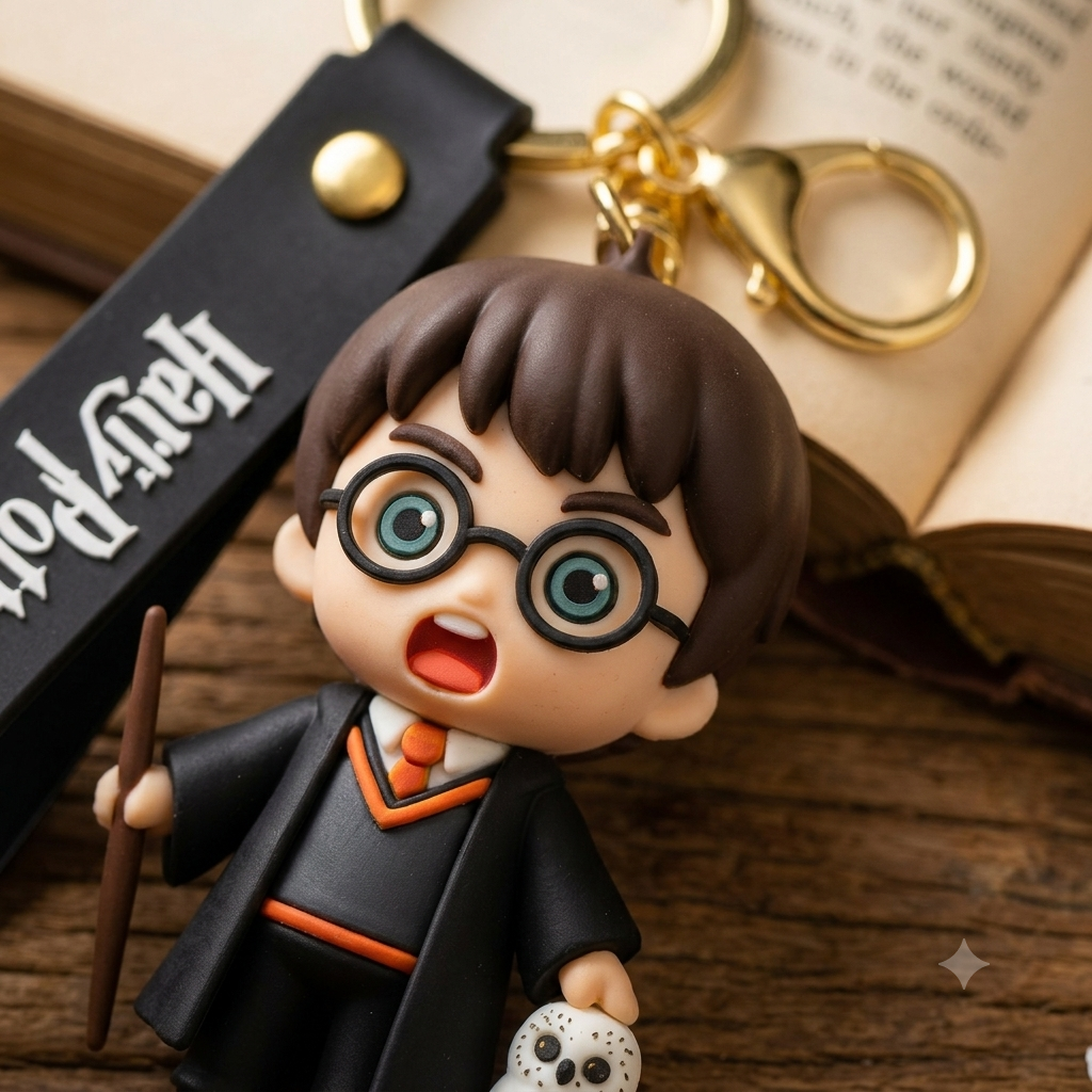 Coverify Harry Potter & Hedwig Rubber Keychain with Strap