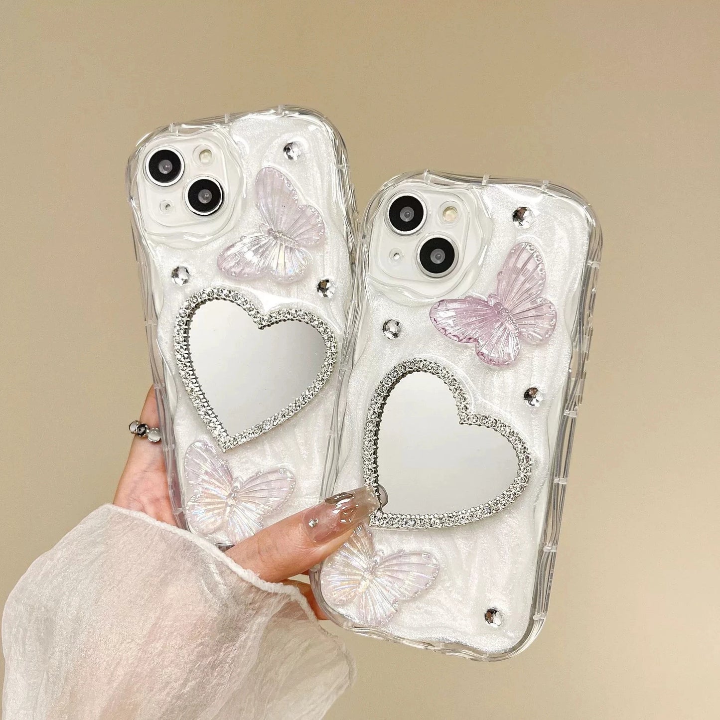 Luxury Love Mirror Fantasy Butterfly iPhone Case