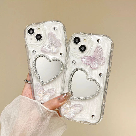 Luxury Love Mirror Fantasy Butterfly iPhone Case