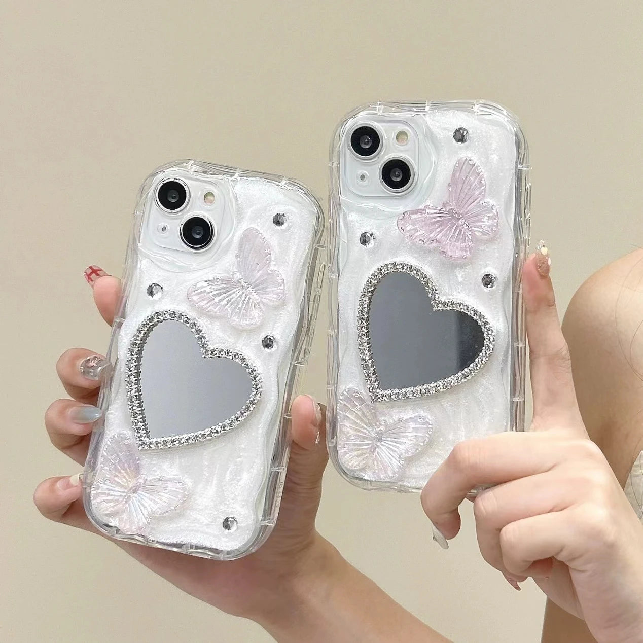 Luxury Love Mirror Fantasy Butterfly iPhone Case