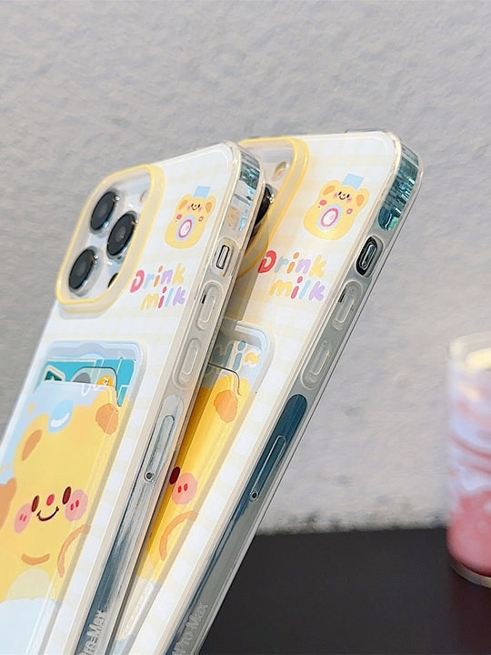Luxury Butter Bear Pattern iPhone Case With Charm