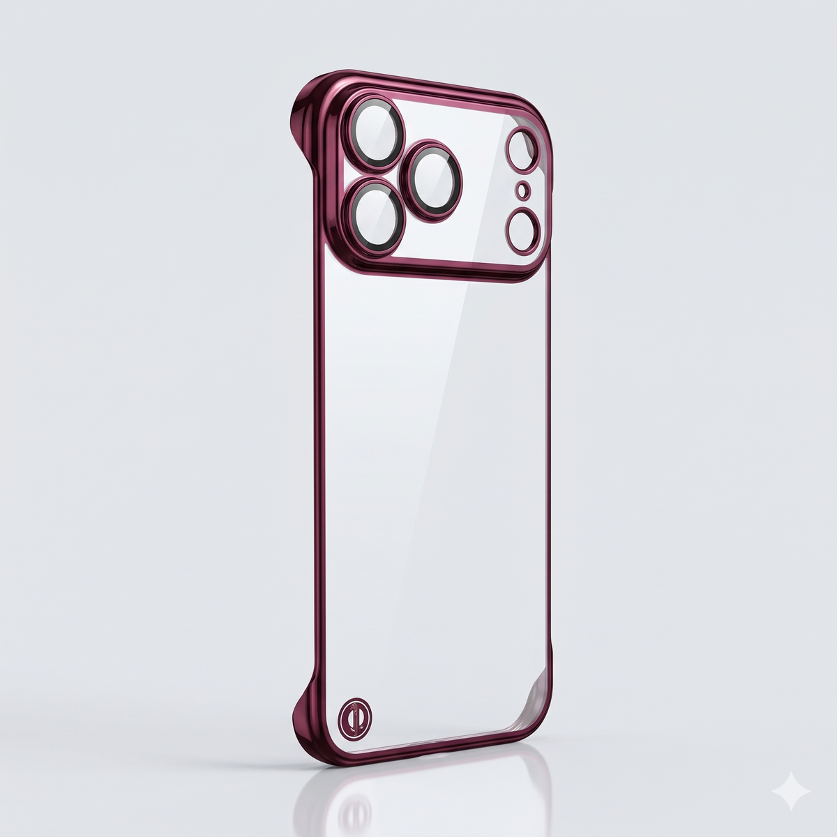 Luxury Burgundy Borderless iPhone Case -17/18 Series - Ultra Thin Clear PC - Coverify