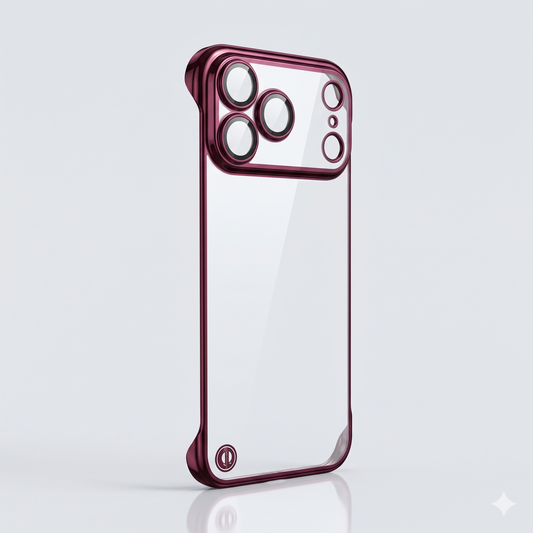 Luxury Burgundy Borderless iPhone Case -17/18 Series - Ultra Thin Clear PC - Coverify