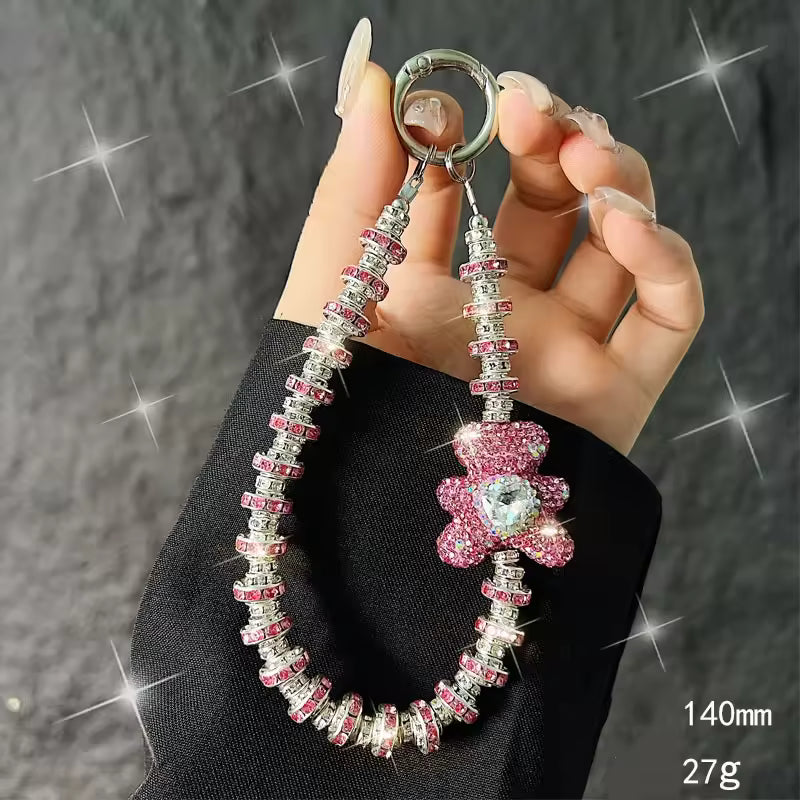 Luxury Crystal Rhinestone Teddy Phone Charm