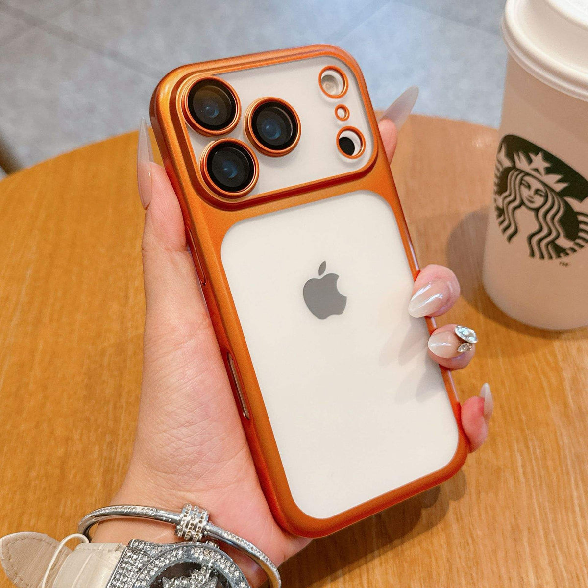 Luxury Frosted Matte Translucent iPhone Case - Cosmic Orange - 17/18 Pro/Pro Max - Coverify