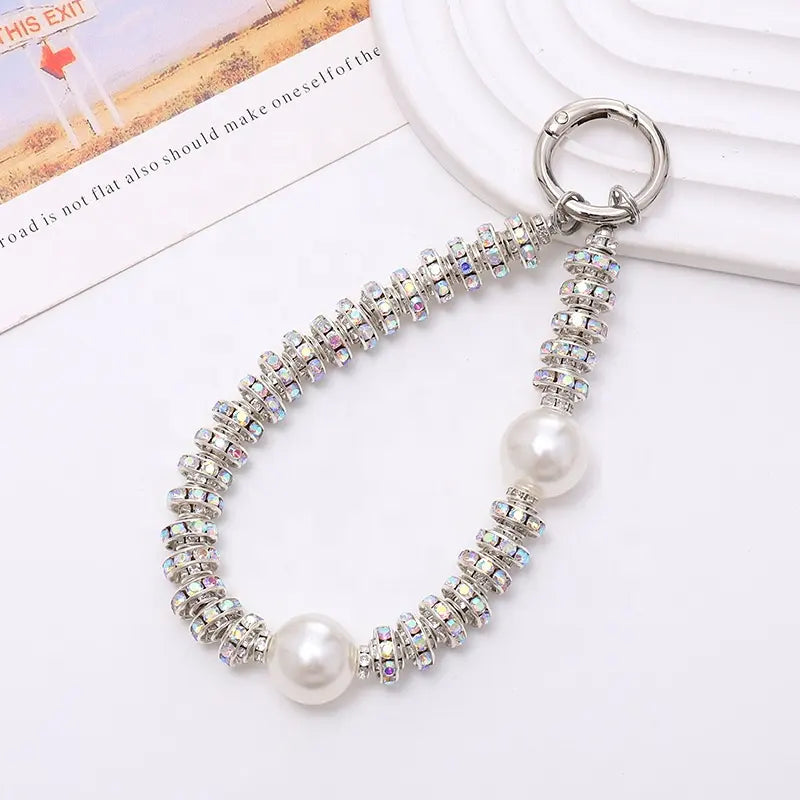 Luxury Diamond Pearl Charm Bracelet