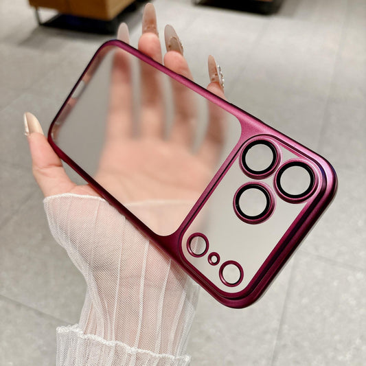 Luxury Frosted Matte Translucent iPhone Case - Burgundy - 18 Pro/18 Pro Max