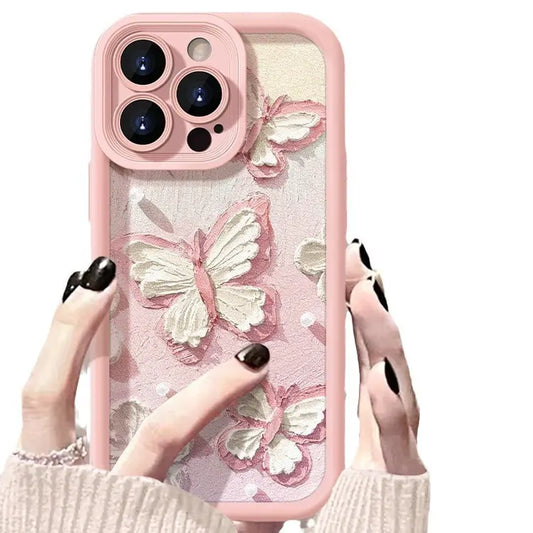 Luxury Pink Butterfly iPhone Case