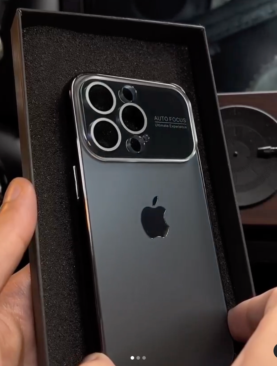 Luxury Titanium iPhone Case With Lens Protection and Apple Logo