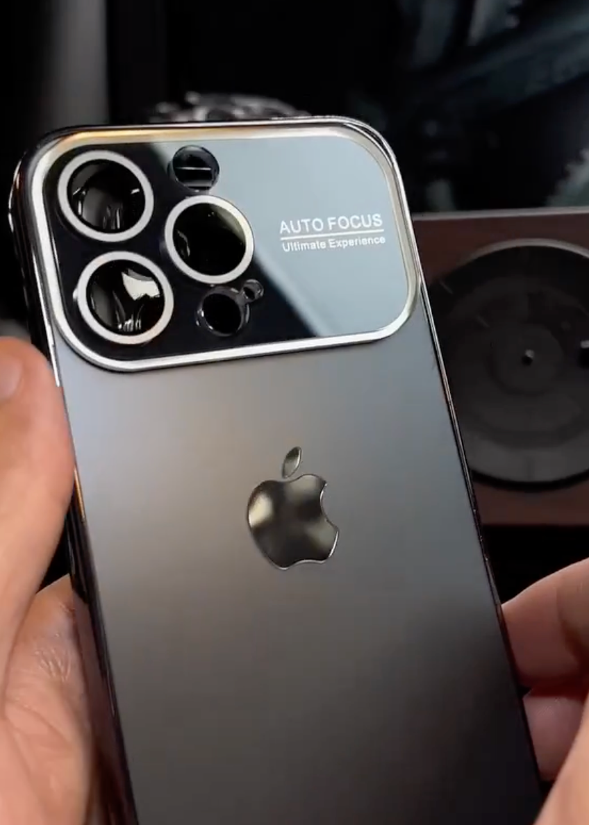 Luxury Titanium iPhone Case With Lens Protection and Apple Logo