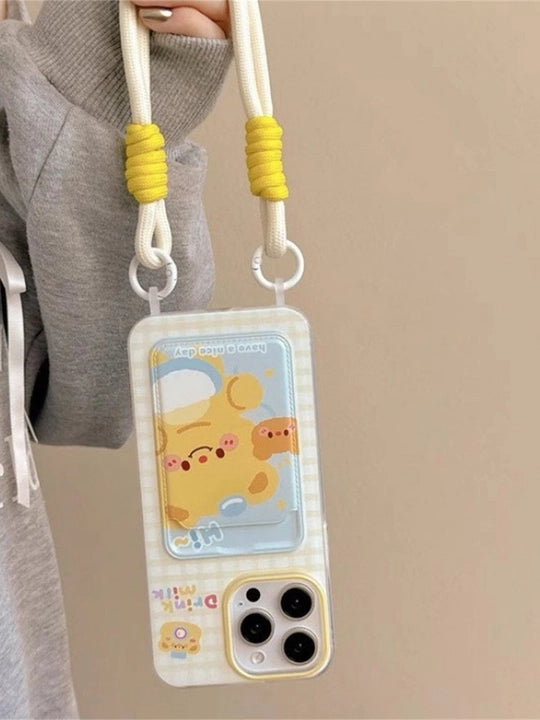 Luxury Butter Bear Pattern iPhone Case With Charm