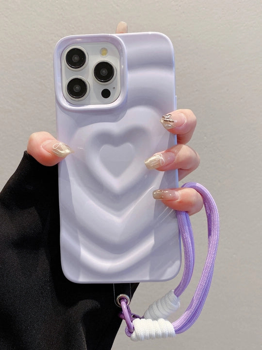 Luxury Heart Pattern iPhone Case with Charm