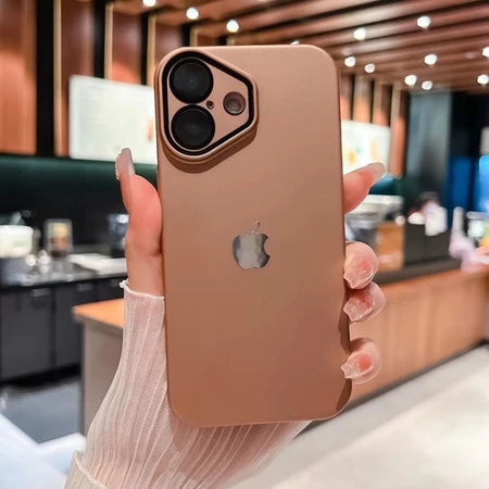 Luxury Desert Gold Matte iPhone Case with Apple Logo