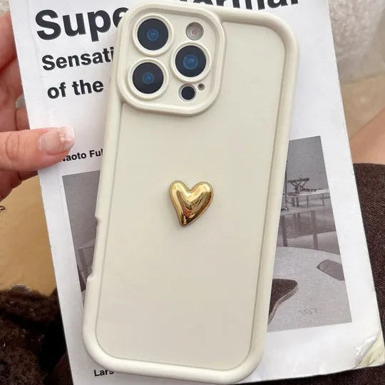 Luxury Golden Heart iPhone Case - 17 Pro Max - Coverify