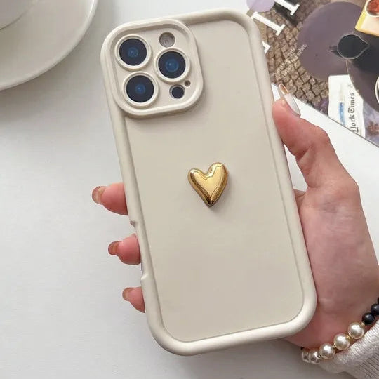 Luxury Golden Heart iPhone Case - 17 Pro Max - Coverify