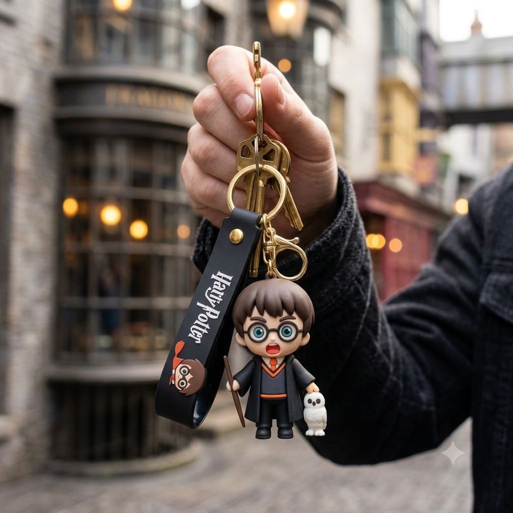 Coverify Harry Potter & Hedwig Rubber Keychain with Strap