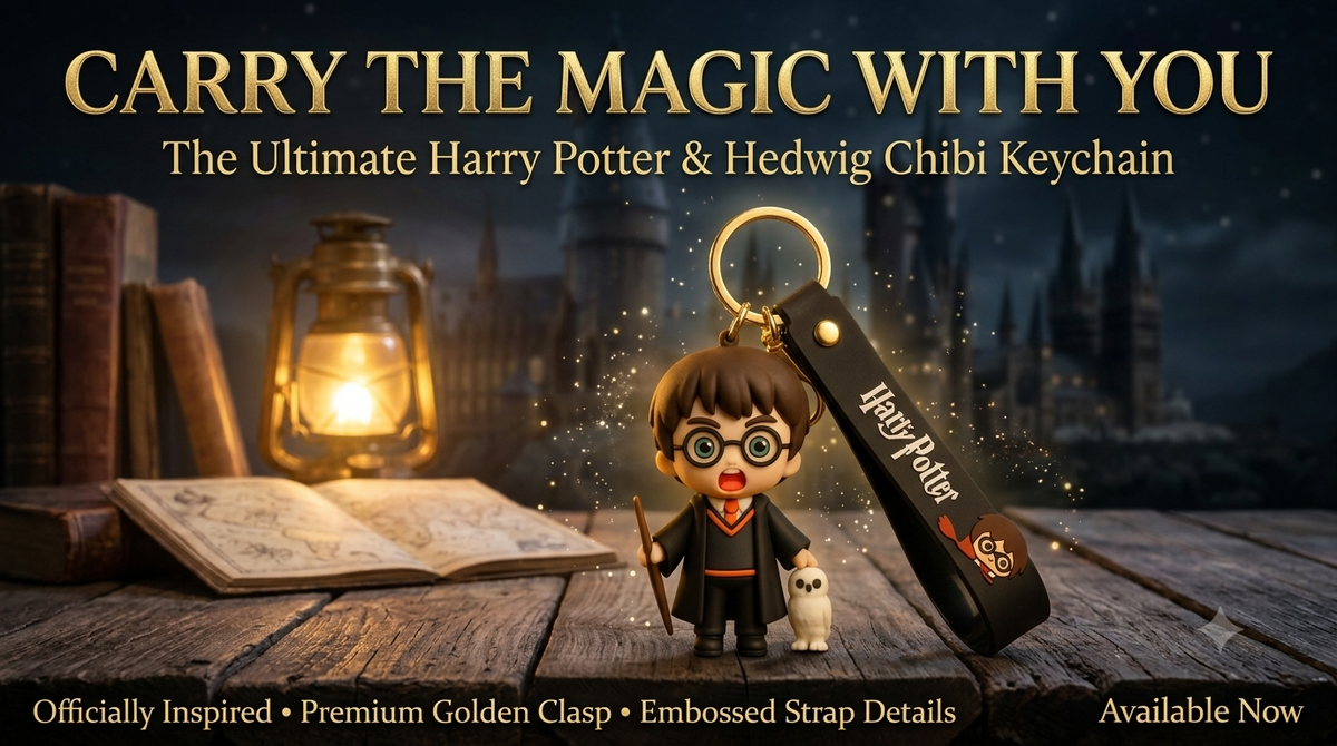 Coverify Harry Potter & Hedwig Rubber Keychain with Strap