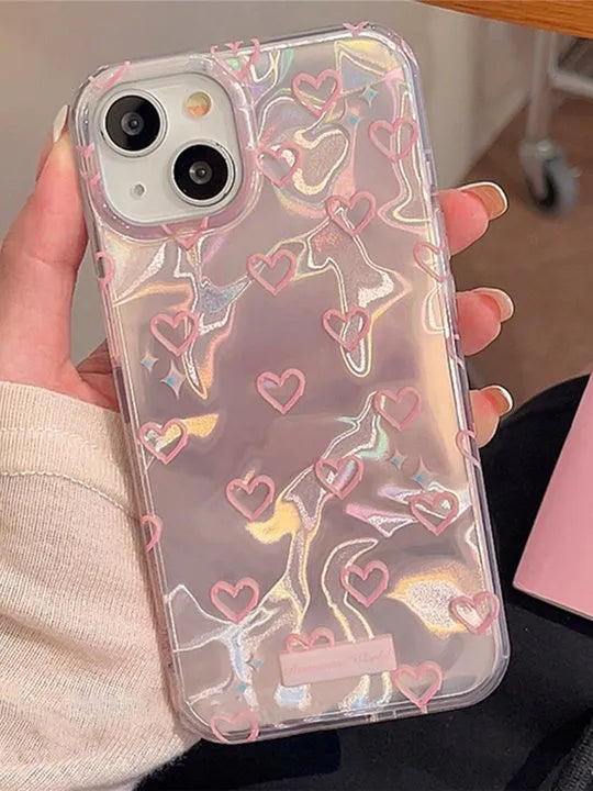 Luxury Pink Heart iPhone Case - 16 Pro Max - Coverify
