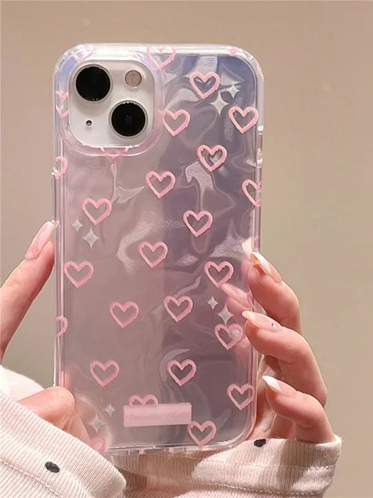 Luxury Pink Heart iPhone Case - 16 Pro Max - Coverify
