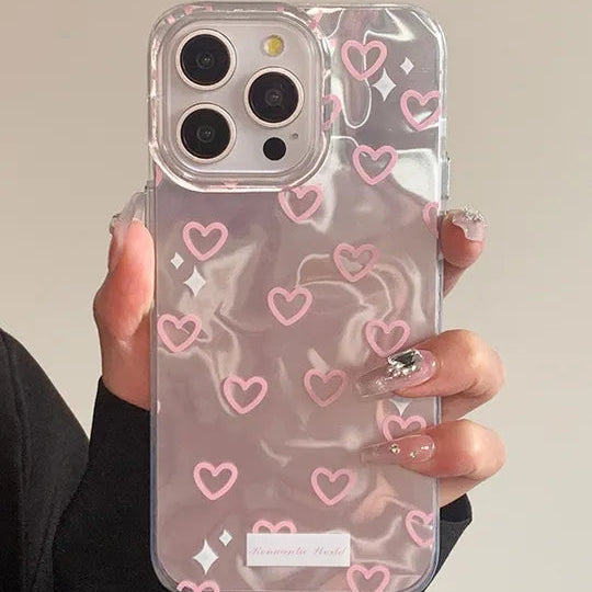 Luxury Pink Heart iPhone Case - 16 Pro Max - Coverify