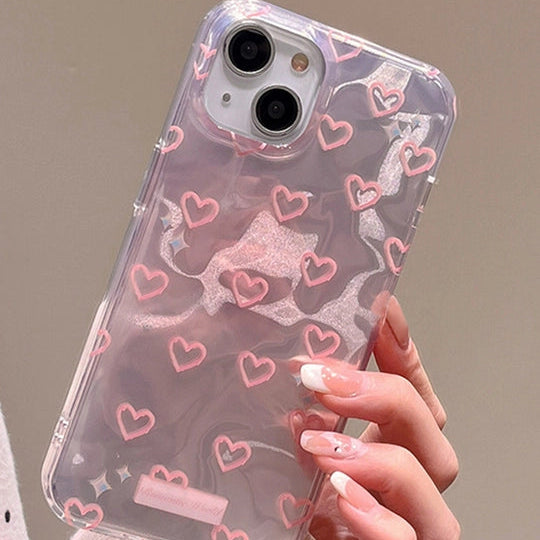 Luxury Pink Heart iPhone Case - 16 Pro Max - Coverify