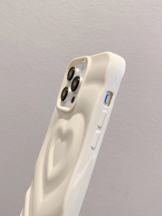 Luxury Heart Pattern iPhone Case with Charm