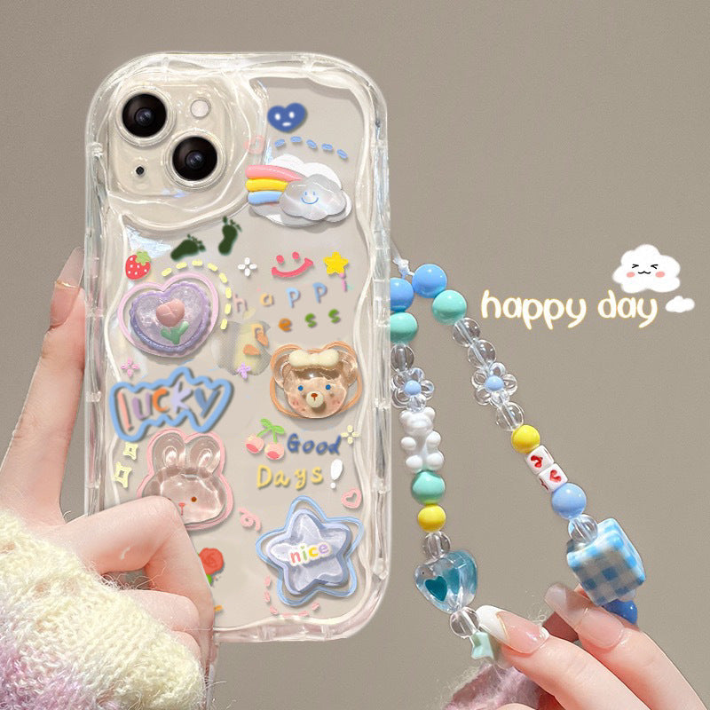 Luxury 3D Bear Rabbit Chain Bracelet iPhone Case