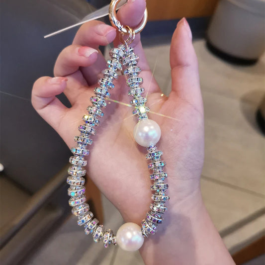 Luxury Diamond Pearl Charm Bracelet