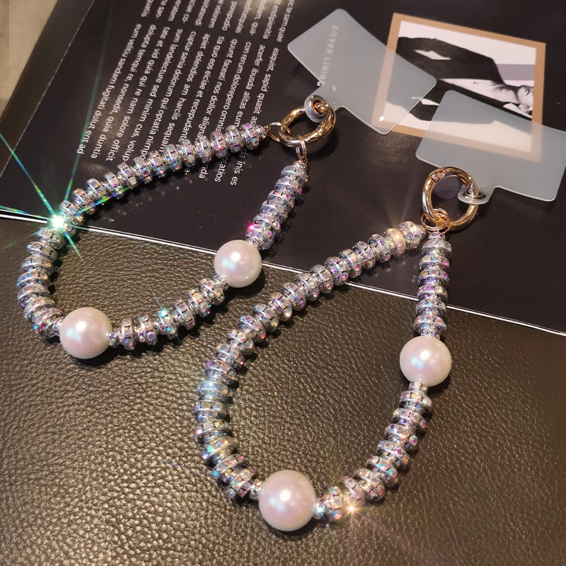 Luxury Diamond Pearl Charm Bracelet