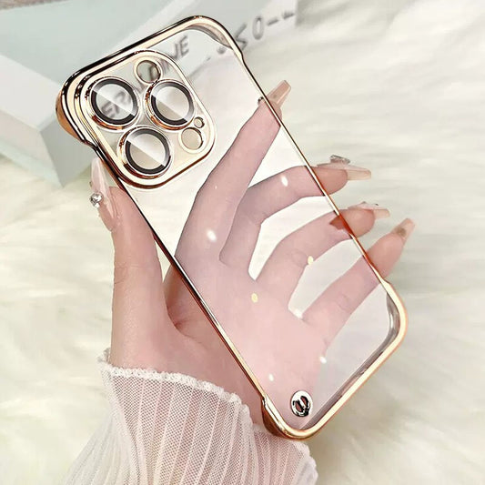 Luxury Gold Plating Ultra Thin PC Clear iPhone Case - 16 Pro/16 Pro Max