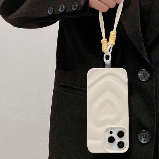 Luxury Heart Pattern iPhone Case with Charm