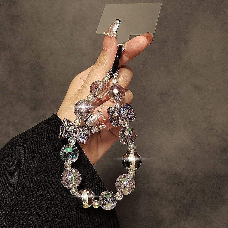 Luxury Transparent Iridescent Crystal 3D Bow Silver Beads Charm - Coverify