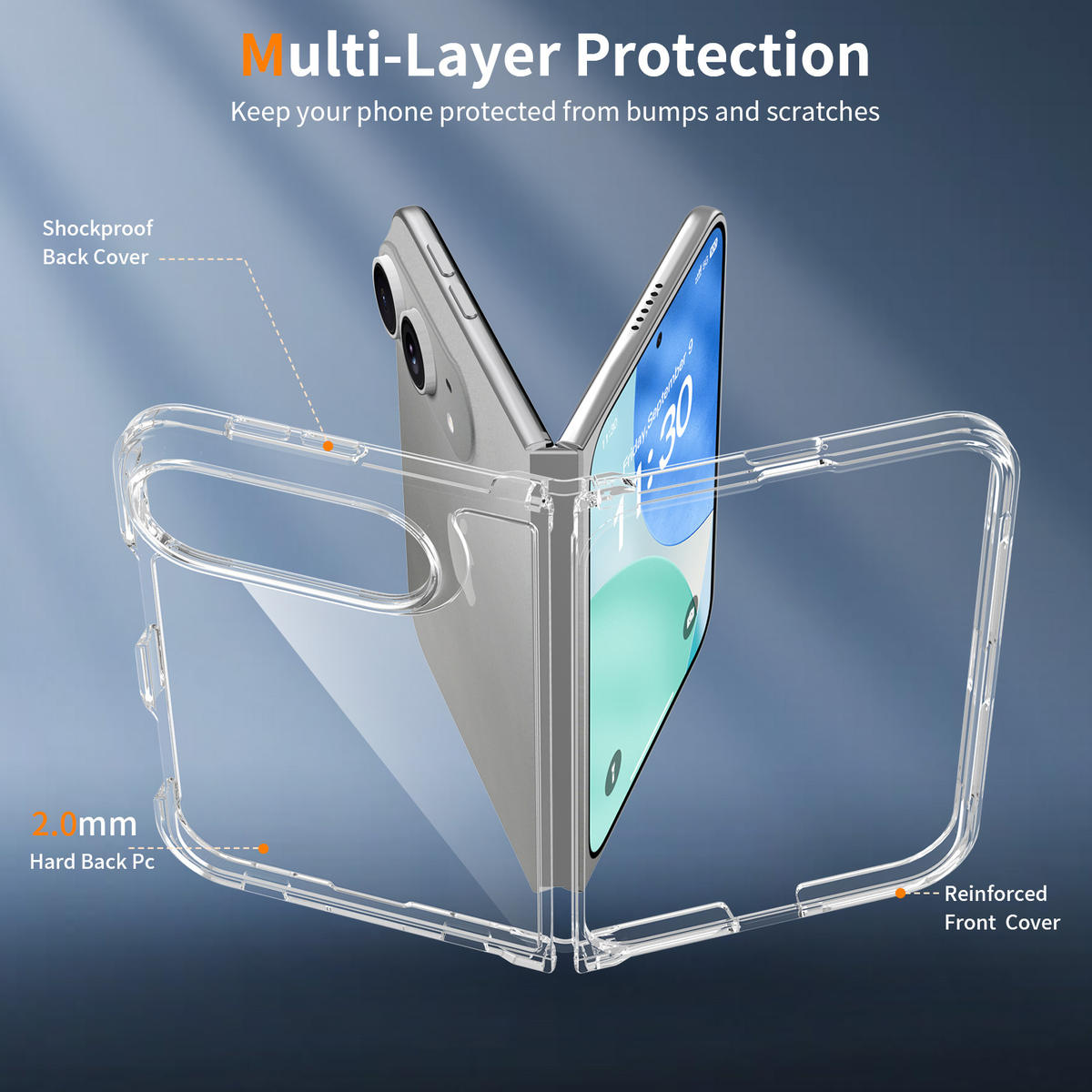 iPhone 18 Duo Fold Shockproof Transparent Anti Yellow PC Case - Coverify