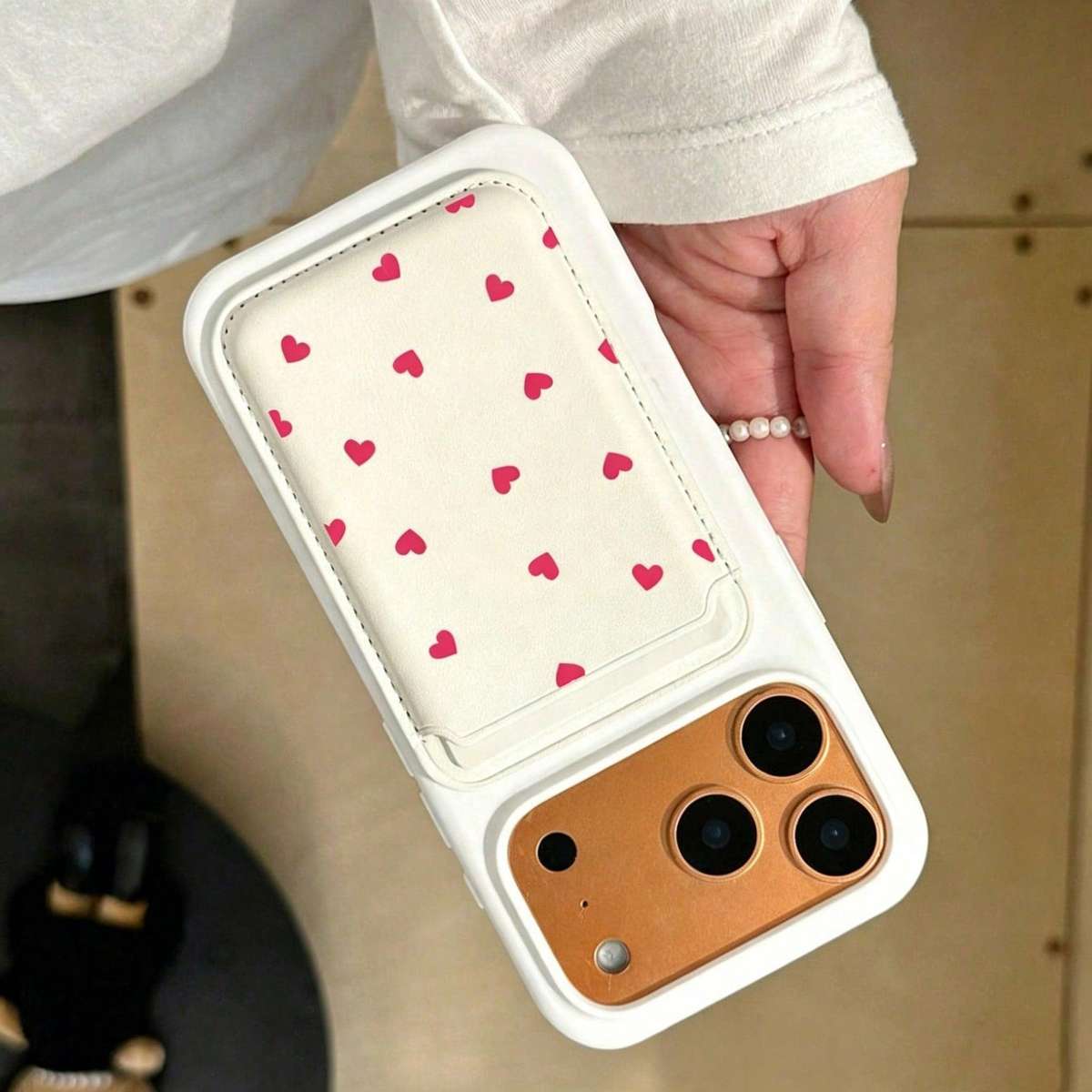 Luxury Magnetic PU White Leather ID Card Holder - Coverify