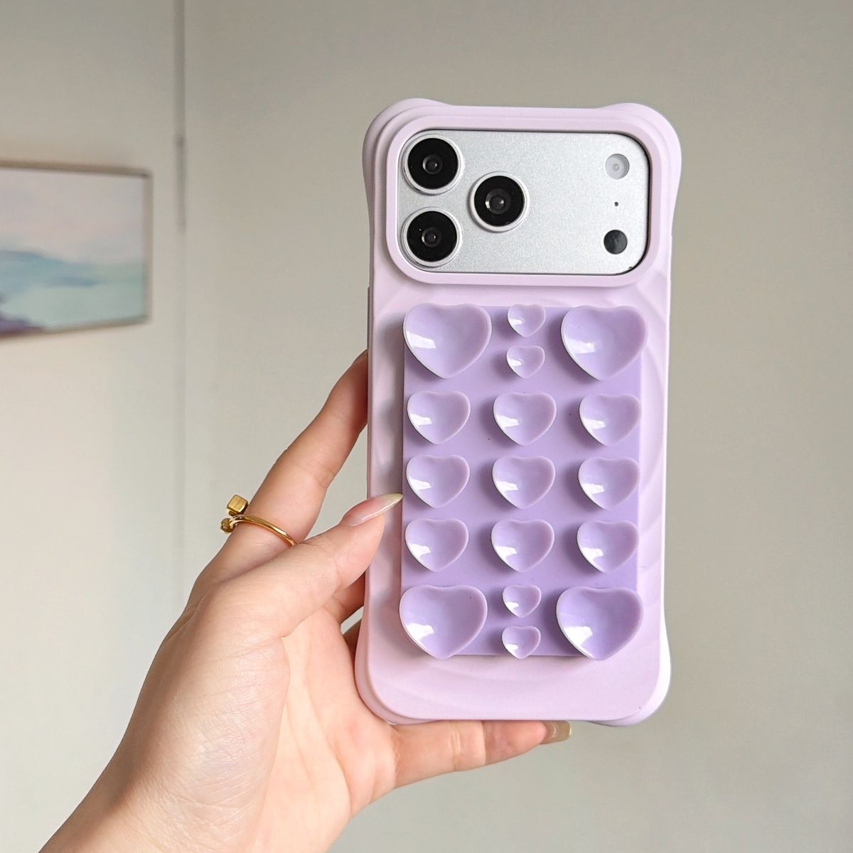 Luxury Heart-Shaped Phone Grip Holder Magnetic Suction